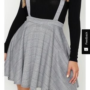 Plus Dogtooth Check Pinafore Skirt